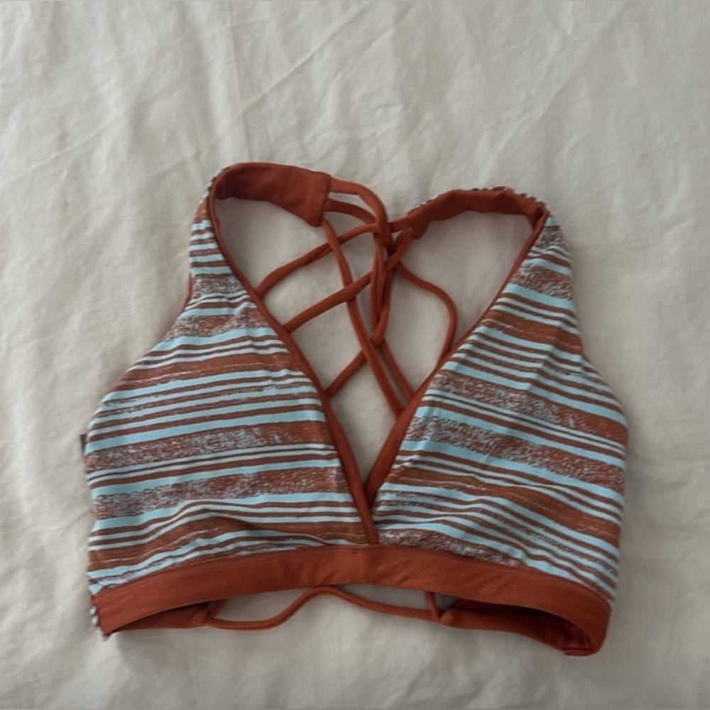 Maaji Rust Reversible Bikini Top with fun multi-strap back design. Size: Small. - Picture 10 of 11